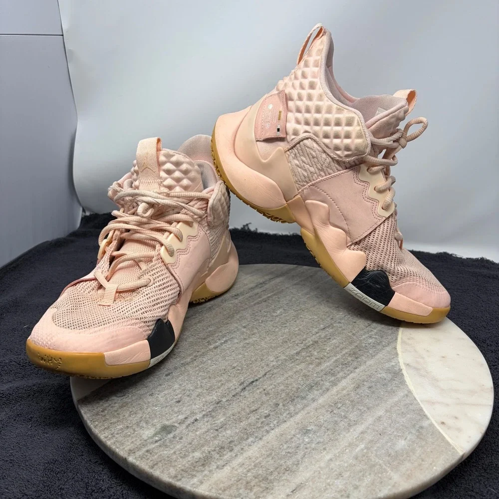 Jordan Why Not Zer0.2 Washed Coral Gum Yellow Basketball Shoes Size 8 Streetwear